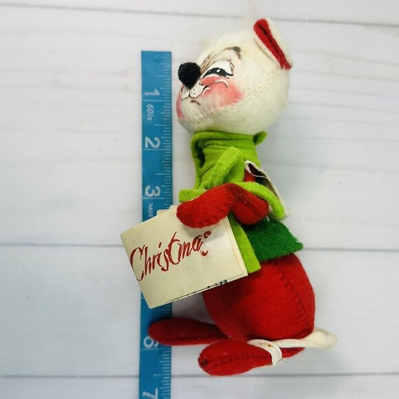 Annalee 7" Merry Christmas Caroller White Mouse Closed Mouth Sheet Music 1970 - Picture 10 of 12